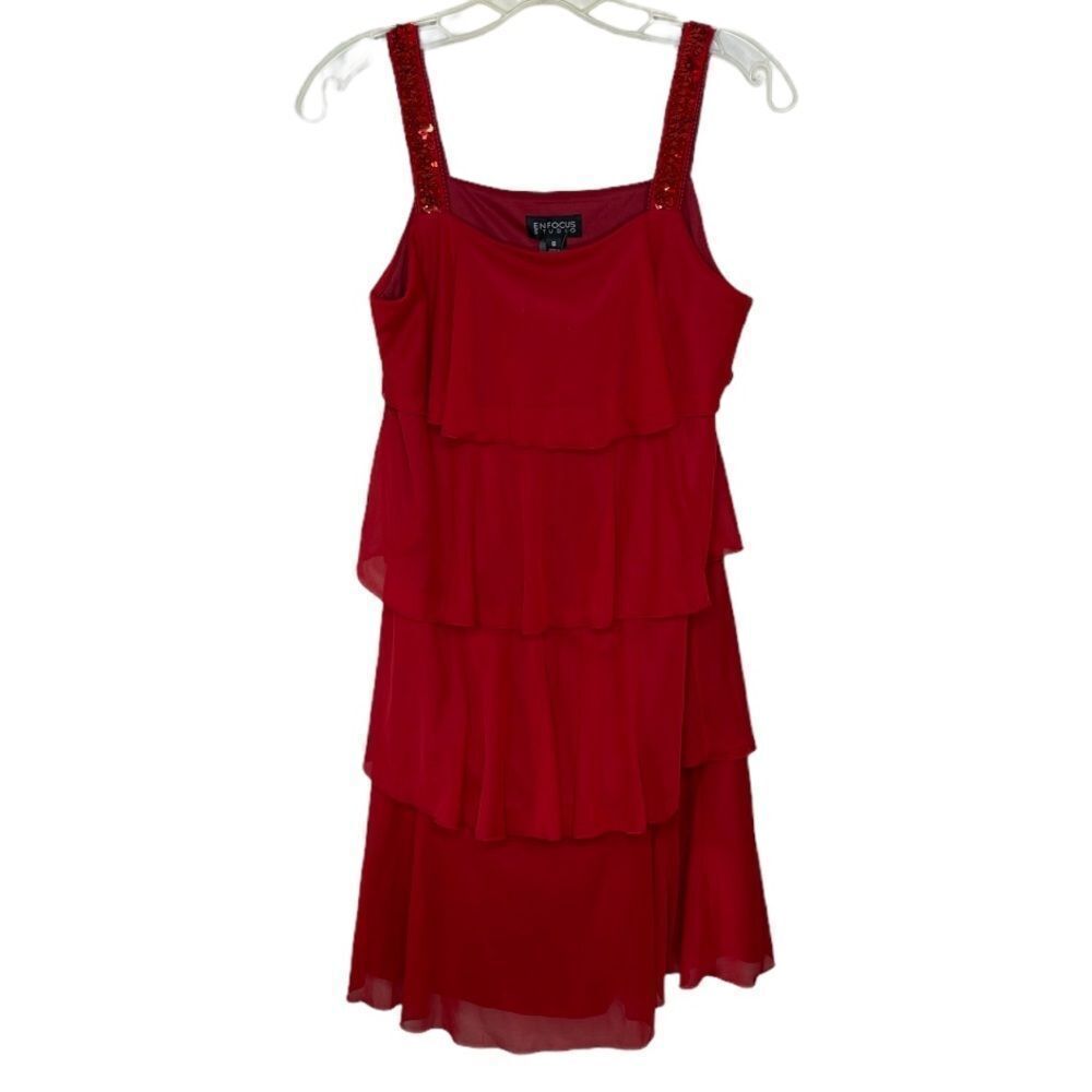 Enfocus Studio Dress Red‎ nwt